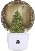 EKOBLA Winter Green Christmas Tree Night Lights Plug into Wall Holiday Presents Gift Boxes Snowflakes Plug-in Nightlights Auto Sensor LED Dusk to Dawn Light for Boys Girls Men Women