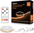 32.8ft 1800K COB Led Strip Lights with RF Remote, Dimmable Bright Adhesive Indoor Amber Led COB Light Strip for Cabinet, Painting, Room, Bed