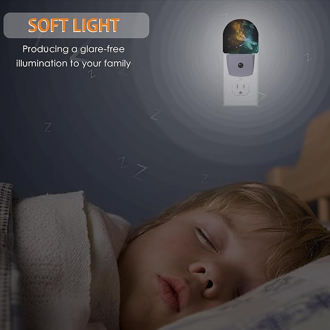 Dragonfly Night Light,Night Lights Plug into Wall with Dusk to Dawn Sensor,Lamp for Bedroom Bathroom Hallway Nightlight for Women Girls