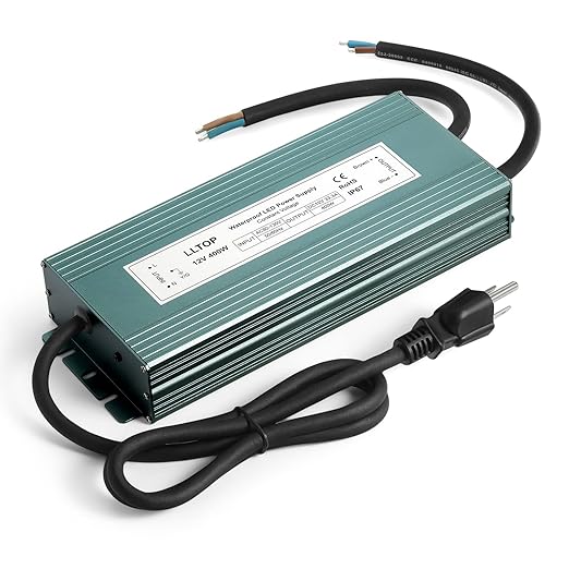 LED Driver 400 Watts 110V/120V AC to 12V DC 33.3A Power Supply Waterproof Low Voltage Transformer Converter for Indoor Outdoor LED Lights