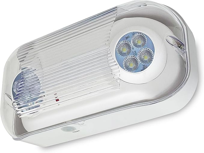 LFI Lights® Outdoor Emergency Light, UL 924 Listed, NEMA 4X Weatherproof with Battery Backup, Adjustable LED Heads, White Housing, ELWETLEDWBB