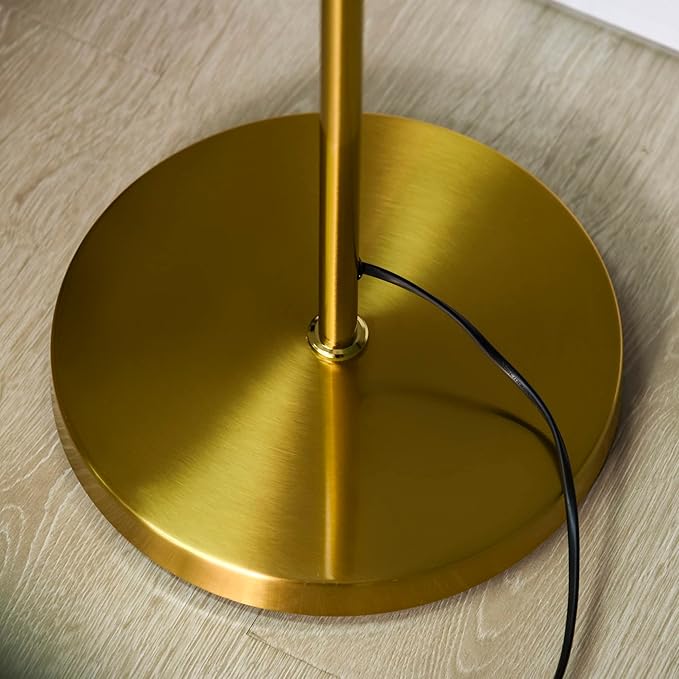 HOMCOM 3-Light Modern Floor Lamp for Living Room Bright Lighting, Tree Standing Lamp for Bedroom with Globe Lampshades, Steel Base, Cute Lamp, Bulb not Included, Gold