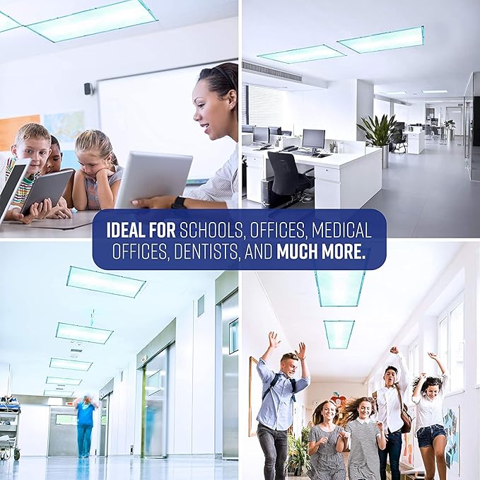 2x4 Feet - 5 Count - Fluorescent Light Covers for Classroom or Office | Magnetic Light Covers for Ceiling Lights Provide Relief from Glare, Headaches, & Sensory Overload(Blue)
