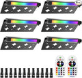5W RGB Retaining Wall Lights 7 inch LED Hardscape Lighting Color Changing Low Voltage Landscape Paver Lights 12V Step Lights Outdoor Waterproof Stair Deck Lighting (6 Pack+Connectors)