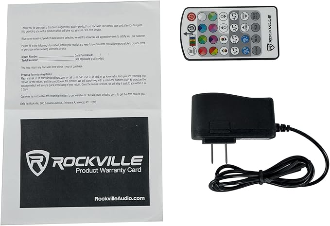 Rockville Mini RF1 V2 Silver Recharegable Wash Light, RGBWA+UV, 12 Watts, 4-Channel RF with Incldued Remote, 15 Hours Battery Life, Perfect for Parties, DJs, Events