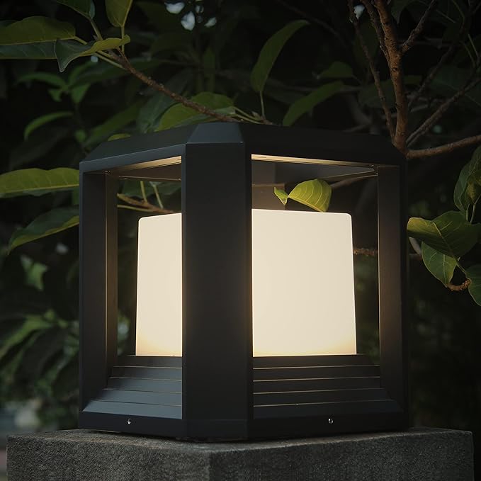 Outdoor Post Lights for Deck, Fence, and Yard - Hard Wired 120V Waterproof Column Lights, 20W 3000K LED Pillar Lights Outdoor for Garden Driveway Patio - ETL Listed Modern Exterior Lighting