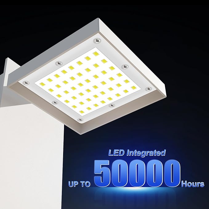 Outdoor Wall Sconce Light Exterior IP54 Waterproof LED Wall Light Fixture White Porch Light Outdoor Wall Mount Lamp Lantern Anti-Rust Aluminum for Patio Garage13W 750Lm 3000K