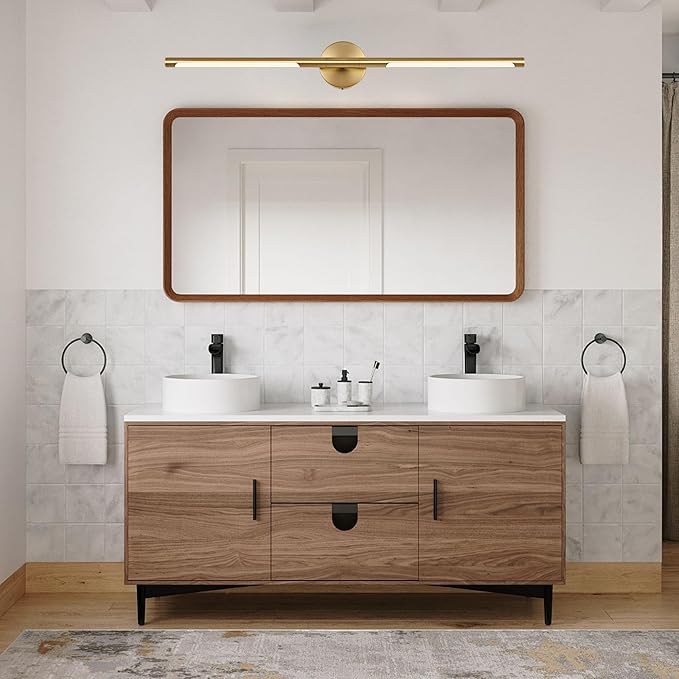 BONLICHT 40 Inch LED Bathroom Light Fixtures Brushed Brass Bathroom Vanity Lights Over Mirror 22W 350°Rotatable Dimmable 5CCT LED Vanity Light Bar Modern Gold Wall Sconce for Living Room Bedroom
