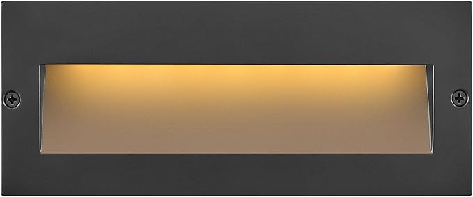 Hinkley Landscape Lighting Taper 1565SK Wide Horizontal 12v Step Light - Low-Voltage, Recessed Mount, Integrated LED - Satin Black