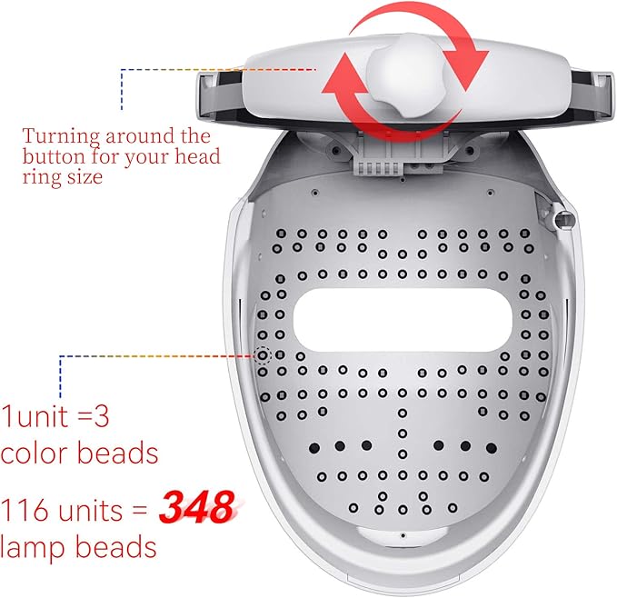 Nualux Red Light Therapy Led Facial Mask-Photons Facial Skin Care Machine LED Beauty Mask Therapy Machine -HK207