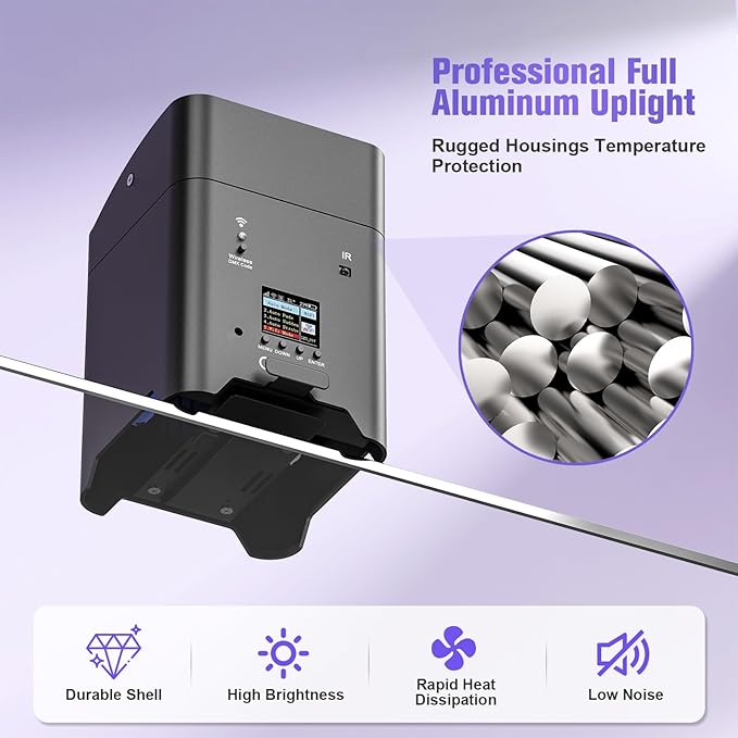 4PCS Rechargeable Battery Powered Stage Lights, 6-in-1 RGBWA+UV, 108W 9600mAh 6LED Par Lights DMX/APP/Remote/Strobe Wireless Uplights for Events Church Wedding DJ Live Show Party Christmas