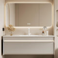 32IN Floating Bathroom Vanity - Modern Freestanding Bathroom Vanity Set with Ambient Light Intelligent Mirror Cabinet & Large Capacity Storage | Bathroom Sink Cabinet with Intelligent Defogging