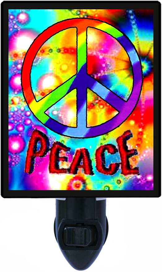 Night Light, Peace Sign (Vertical), 60's Symbol