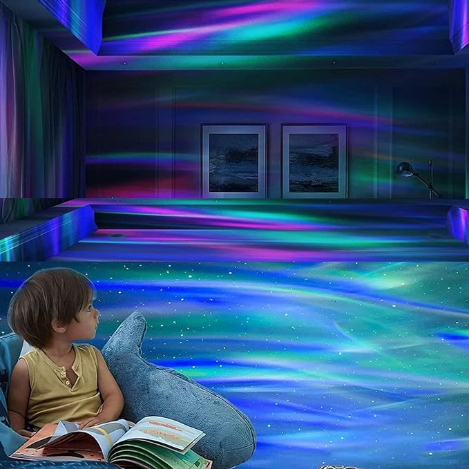 2 in 1 Northern Lights and Ocean Wave Projector with 14 Effects of Galaxy Light for Game Rooms, Parties, Light Projector for Bedroom, led Light Projector for Room Home Decorations