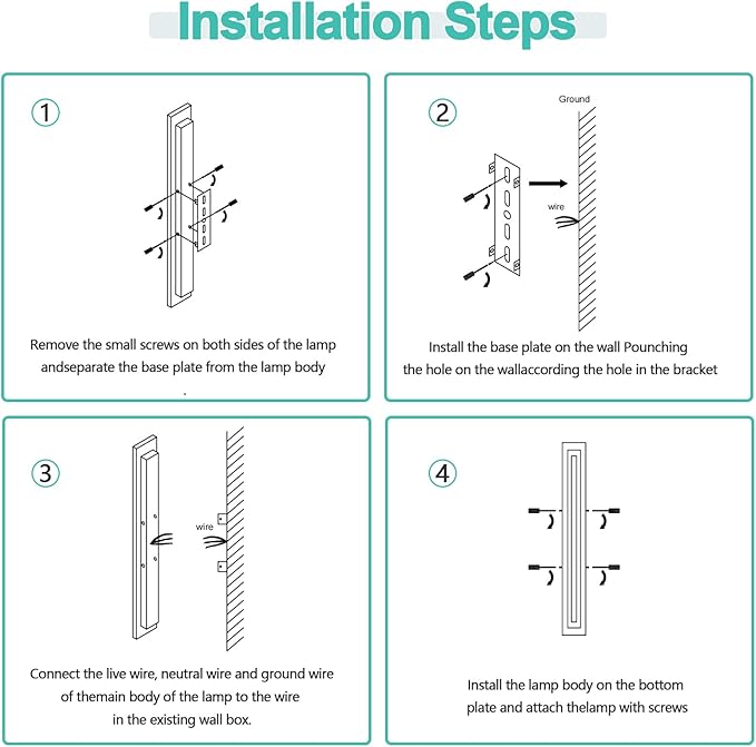 Modern Outdoor Lights 36W Outdoor Wall Sconce 47.2 Inch LED Exterior Light Fixture IP65 Sconces Wall Lighting Suitable for Porch Patio Garage