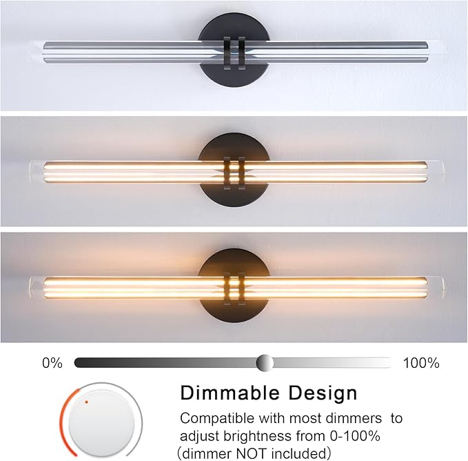 YUYI Crystal Picture Light for Wall, 24" Black Linear Picture Light Hardwired, Modern K9 Crystal Dimmable Painting Lights for Wall Art, Mirror, Paintings, Picture Frame
