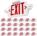 Sunco 24 Pack LED Exit Sign With Emergency Lights, Red, Two Mini Adjustable Lights, 94V-0 Fire Resistant, Backup Battery, 2.3W 6000K Daylight Deluxe, 200 Lumens 120-277V, Wall Or Ceiling Mount UL.