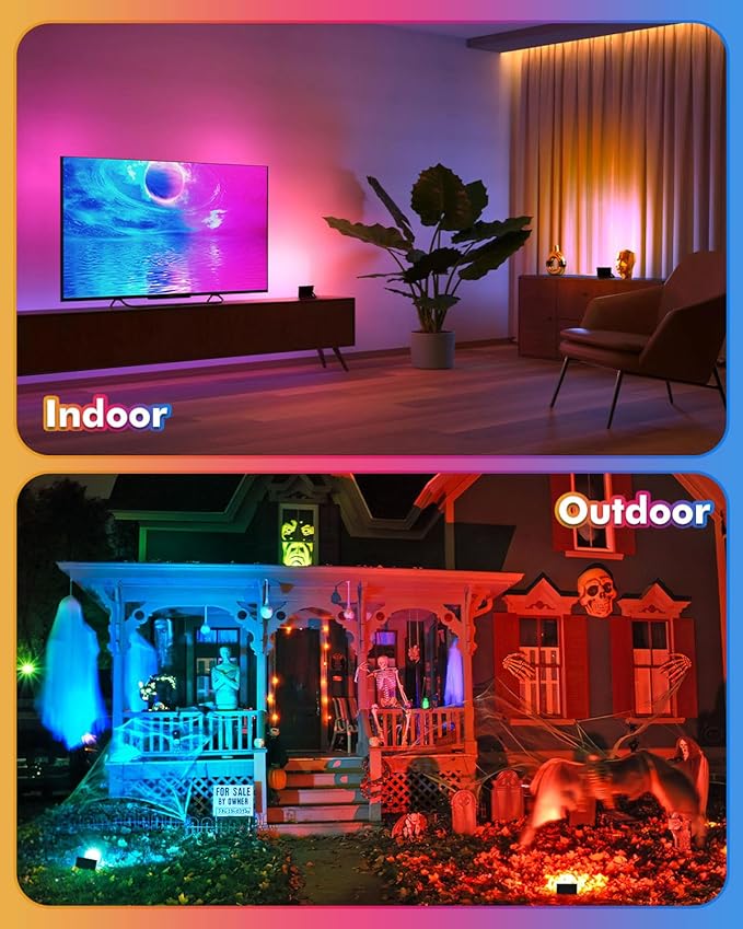 MEIKEE 100W RGB LED Flood Lights 1000W Equivalent RGB Color Changing LED Floodlights Christmas Decoration IP66 Waterproof Outdoor Wall Flood Lighting for Halloween Garden Party Stage (2 Pack)