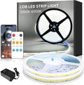 100ft COB LED Strip Lights DC 24V Dimmable 6000K White Flexible LED Tape Light for Bedroom, with Remote and app Control LED Tape Lights,for DIY Home Decoration