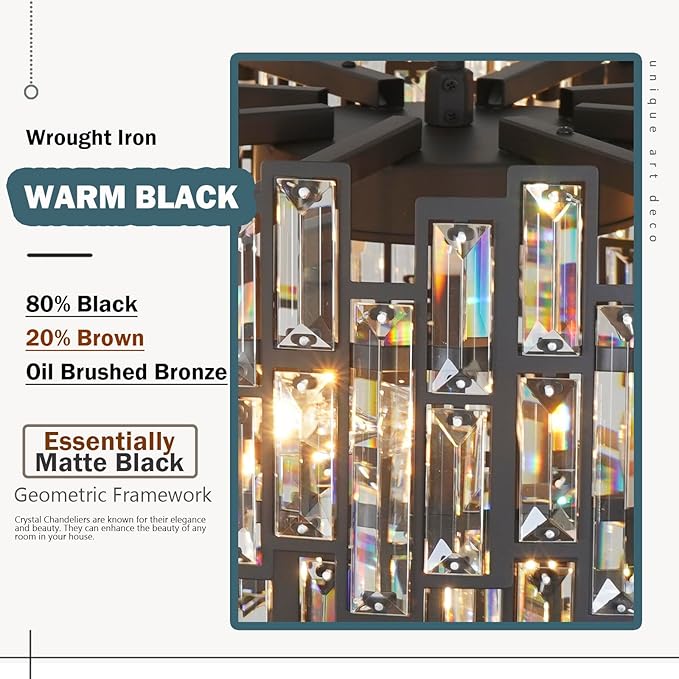 Modern Crystal Chandelier Lighting for Dining Rooms Kids Bedroom Foyer Entryway Ceiling Hanging Pendant Light Fixture Small Geometric Raindrop Lamp