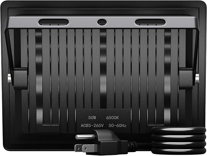 XXBSAZ 50W LED Security Flood Lights (2-Pack), 9000LM Super Bright for Home Safety, Easy 5-Min Plug-in, All-Weather IP66 Waterproof for Garages, Backyards, Driveways