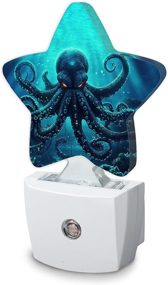 Deep-Sea Octopus Night Light,Plug Into Wall Decor Nightlights for Bedroom,Bathroom,Hallway,Stairway,Kitchen,with Dusk to Dawn Light Auto Sensors Led Night Lights Room Gifts