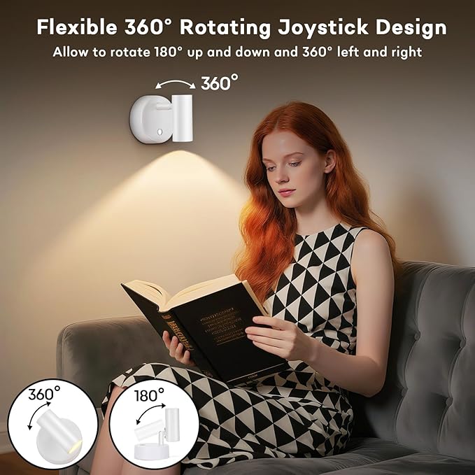Lightess Spotlights Indoor with Remote, 6000mAh Wireless Spot Lights Indoor LED Uplighting with 3 Color Temperature, Rechargeable Battery Operated Spotlight for Plant Artwork Painting, 2 Pack White