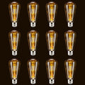 ASOKO LED Dimmable Edison Light Bulbs 4W Vintage Light Bulb, 2200K-2400K Warm White (Amber Glass), Antique LED Edison Bulbs, Squarrel Cage Filament,ST64, E26 LED Bulb Base