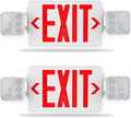 LED Combo Exit Sign Emergency Light, Commercial Emergency Exit Lights with Battery Backup, Double Sided and Adjustable Two LED Head, Fire Resistant UL 94V-0, AC 120/277V (2 Pack)