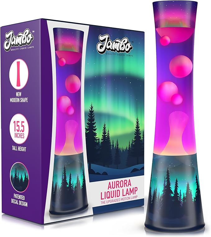 JAMBO 15.5" The Upgraded Motion Lamp, Aurora Decal Motion Light, Beautiful Home Decor, Living Room Bedroom Lamp, Relaxing Nightlight for Teens, Kids & Adults