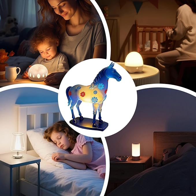 Horse Night Light - Dimmable Adjustable Nightlight, Led Horse Night Lights, Soft Glow Decorative Lamp | Nursery Bedroom Kids Room Living Rooms for Nursery Bedroom Kids Rooms Living Room