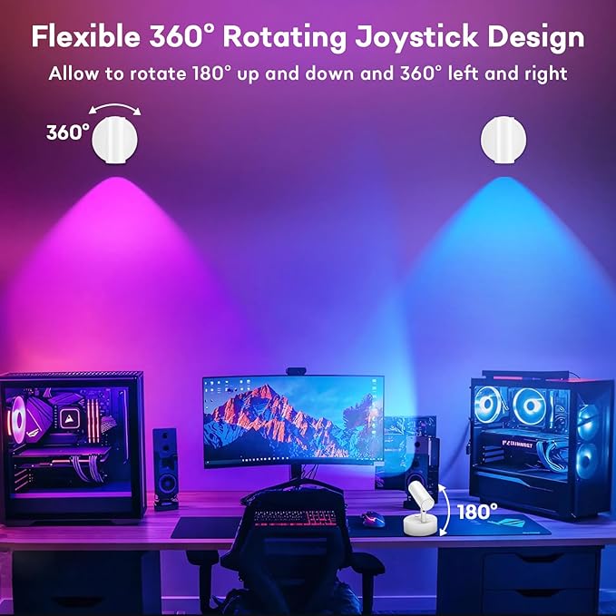 Lightess RGBW Uplights Indoor Spotlight with Remote, 13 Color Changing Wireless LED Uplighting, Dimmable Spot Lights Indoor Accent Lights for Plants Artwork Painting, 2 Pack White