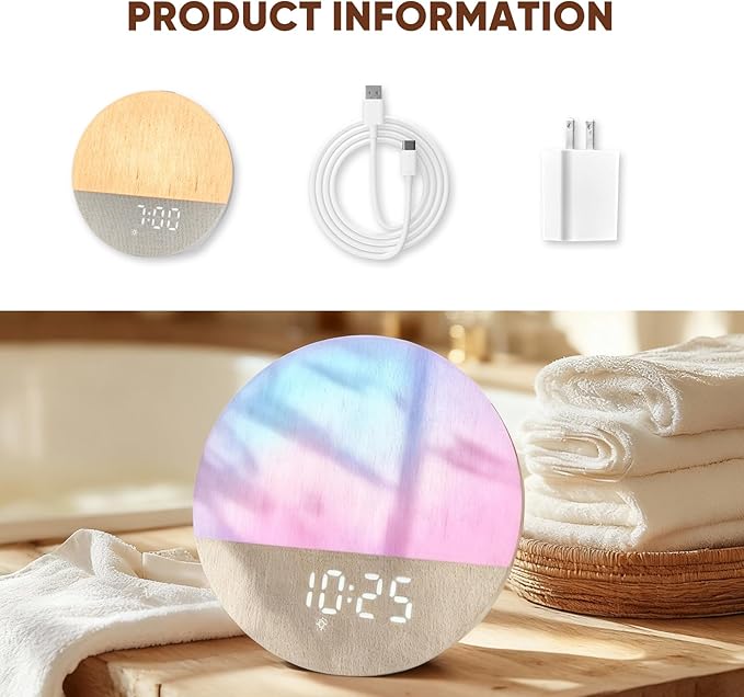 Stillstorm Sunrise Alarm Clock, Sound Machine, Fabric Dimmable Night Light for Heavy Sleepers, White Noise Machine for Baby, Dual Alarm Function 30 Sleep Sounds, Wake Up Light with 17 Effects