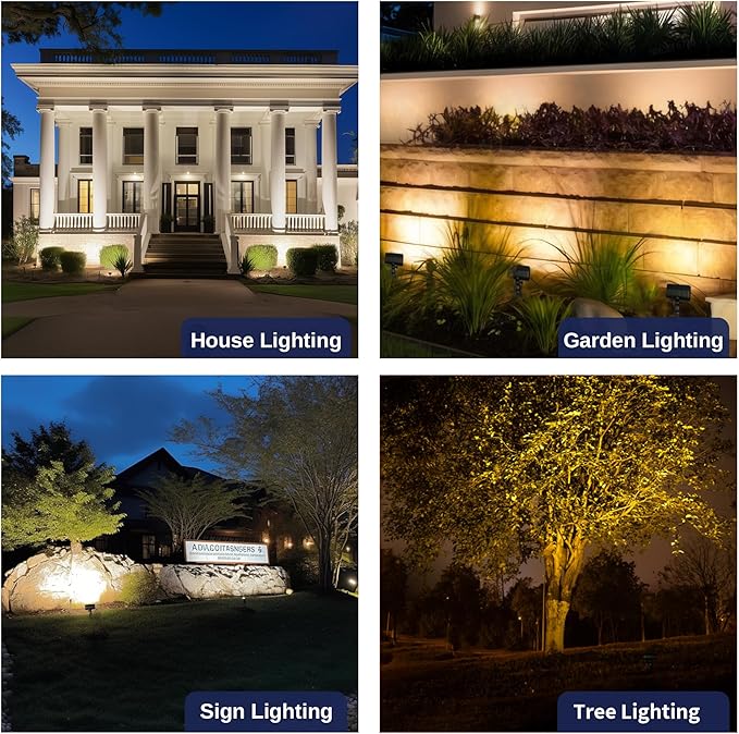 Gardenreet Solid Brass Flood Lights - Landscape Low Voltage LED Wall Wash Lights 12V, Hardwired Waterproof for Garden Tree Yard with 3W 270LM Adjustable 3 Color Temp(2700K/3000K/4000K) G4 Bulb 4 Pack