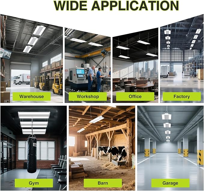 YXL 400W LED Linear High Bay Light 4FT, Adjustable 400W/320W/240W/100W with Motion Sensor, 60000LM, 120-277V, 0-10V, 5000K, Commercial Linear High Bay Led Shop Lights for Warehouse Workshops, UL