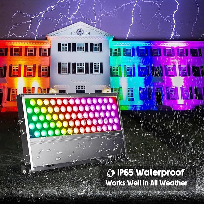 288W LED Wall Washer Light with RF Remote, 28800LM Super Bright Wall Wash Lighting RGBW+5700K Color Changing Waterproof Floodlights for Stages & Events, Landscapes, Billboards, Outdoor & Indoor