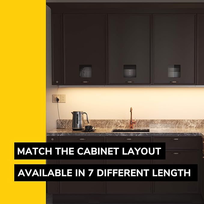 GETINLIGHT 18-inch 3 Color Levels LED Under Cabinet Lighting, Hardwired or Plugged-in, Selectable White 2700K/3000K/4000K, Dimmable, Brushed Nickel Finished, IN-0210-2-SN