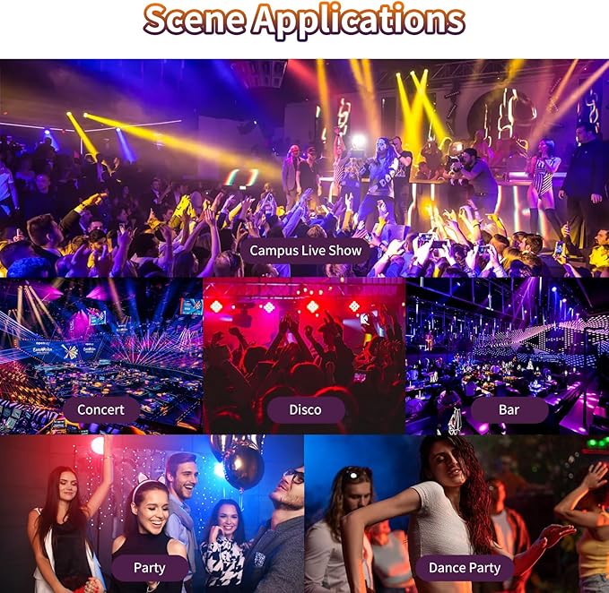 SHEHDS 200W Par Lights COB Uplights, IP65 Waterproof, Cool White + Warm White, Strobe&Wash Effect, Fanless Muted, DMX512 Control for Outdoor DJ Party Club Wedding Show