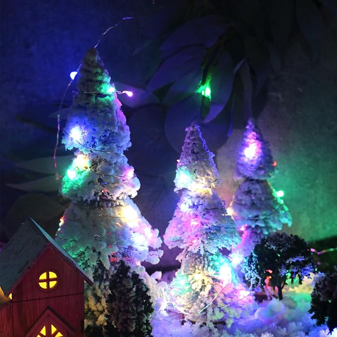 6 Pack Fairy Lights Battery Operated with Timer 2PCS Remote 6.5ft 20LED Multicolor Twinkle Lights Waterproof Silver Wire Fireflies Lights DIY Mason Jar Wedding Party Christmas Centerpiece Table Deco