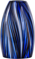 Oval Glass Lamp Shade Only Art Glass Lamp Covers Light Fixture Replacement for Kitchen Island Mini pendant Ceiling Lights Chandelier Hand Blown Glass Shade Replacement (Brown and Blue）