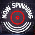Now Spinning Neon Sign for Wall Decor Dimmable Record Player Neon Light for Man Cave LED Light Up Music Sign for Music Room Recording Studio Bar Christmas Birthday Gift Size11.8 * 11.8In(WZCP341)