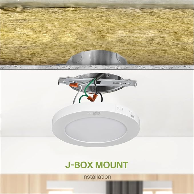 ASD LED 7" Round Flush Mount Ceiling Light Fixture, Low Profile Surface Lighting | 5CCT, Motion Sensored, Ultra-Thin, ETL Listed | 15W 900LM 2700-6000K 120V | Kitchen, Hallway Lamp | White, 12 Pack