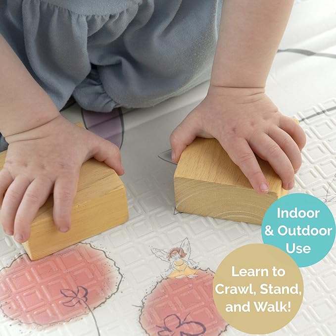 JumpOff Jo Baby Play Mat - Large Folding Foam Play Mat for Infants, Babies, Toddlers, Waterproof, Double-Sided (70" x 59")