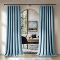 Beauoop Lake Blue Velvet Curtains 72 Inches Long 2 Panels for Bedroom Living Room Soft Luxury Room Darkening Thermal Insulated Soundproof Rod Pocket Window Treatments Drapes, 52X72 Set of 2
