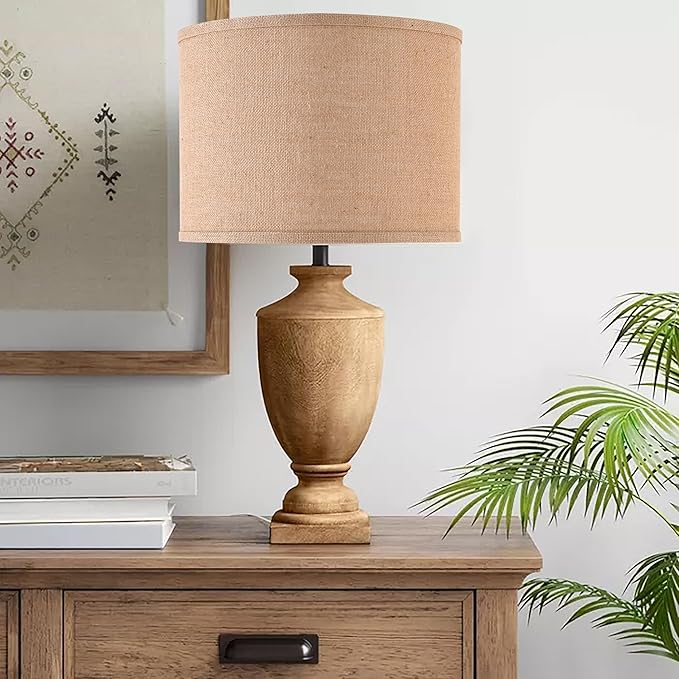 Burlap Lamp Shades Set of 2 Large Durm Lamp Shade 16" Top x 16" Bottom x 12" High (Spider）Modern Lampshade for Table and Bedside Lamp - By PAPAYA