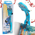 Gifts for Readers & Writers Bookmark Reading Light Robot Blue - 2in1 Clip On Bookmark Kids Light for Reading in Bed, Travel Cute Lights, 8 Lumen LED