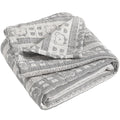 NTBAY 3 Layer Muslin Cotton Toddler Blanket, Jacquard Reversible Nursery Bed Blanket, Super Soft and Thermal for All Seasons, Decoration Gift, 30"x40", Dark Grey Bear