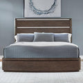 Liberty Furniture Cascade Falls California King Panel Bed with LED Touch Light - Satin Espresso Oak