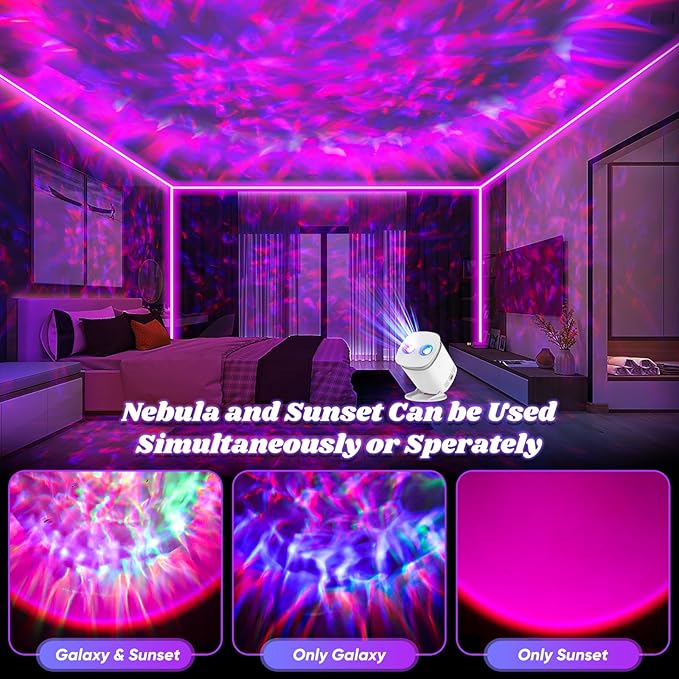 Galaxy Projector, Galaxy Projector for Bedroom, Night Light for Kids, Nebula Ceiling LED Lamp, Room Decor, with Timer and Remote, Gifts for Birthdays