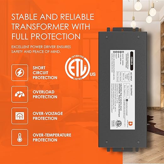 Dysmio 24V DC LED Driver 200W - Quiet, Dimmable Electronic Power Supply for LED Strip Lights - Compatible with Lutron, Leviton Dimmer